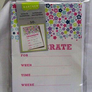 Gartner Studios Write-In Invitations "Celebrate" w/Envelopes 10 Count